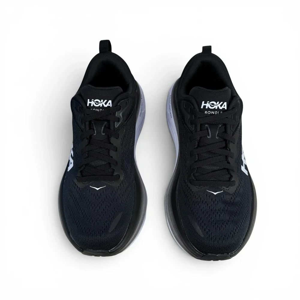 Hoka Bondi 8 Womens Running Shoes Size 7 B Black White 1127952 BWHT